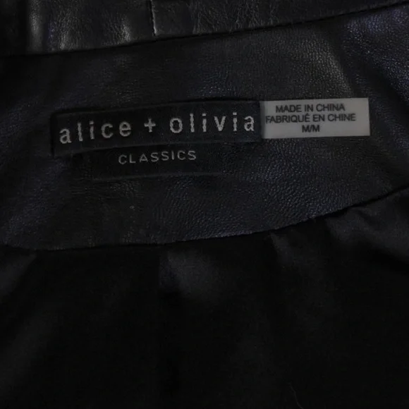 NWOT Alice + Olivia Harvey Black Lamb Leather Women's Jacket - Picture 11 of 11